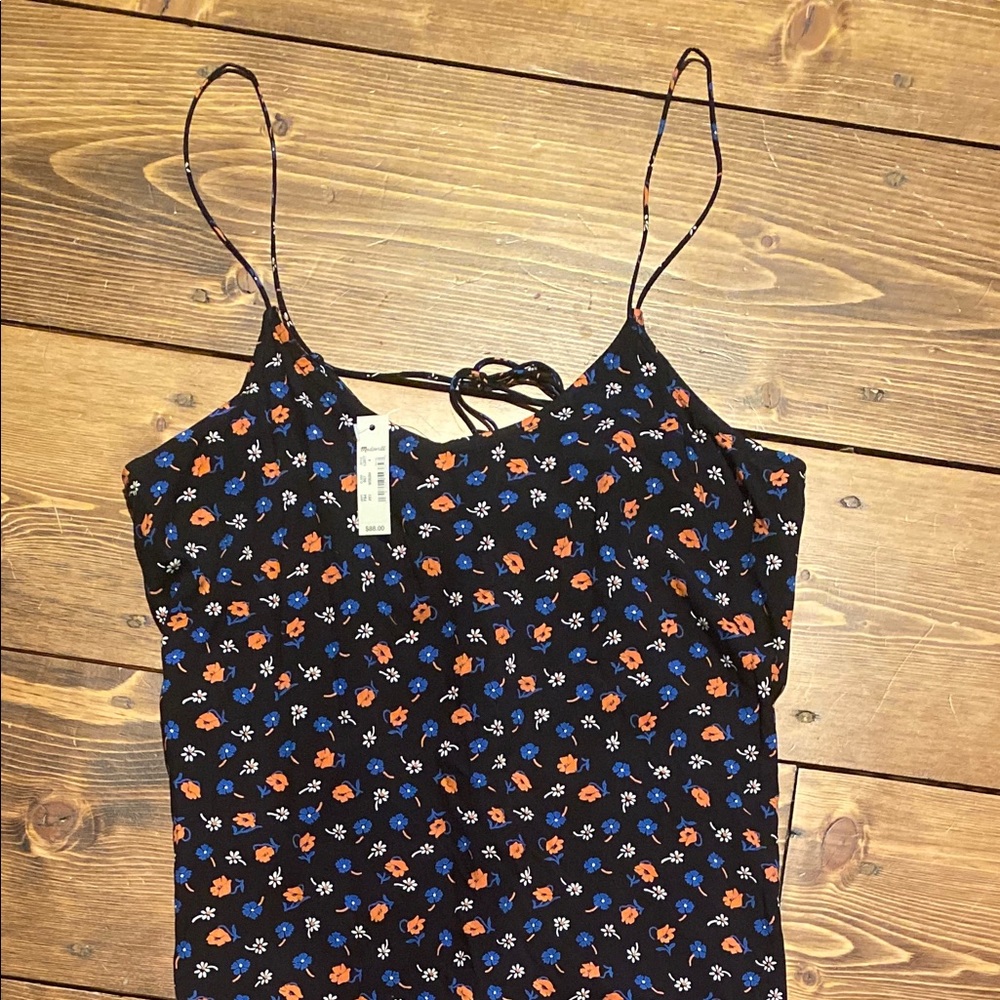 MadeWell Cami Slip Dress Tie back Flower Dress NYT